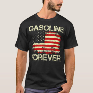 Gar för bensin för USA flagga Funny bränslebil T Shirt