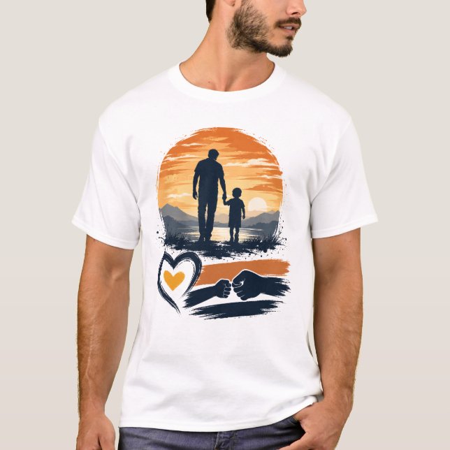 Går genom livet tillsammans far och son t shirt (Framsida)