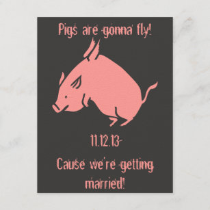 "Går grisar att flyga!", bröllopinbjudan Inbjudningar