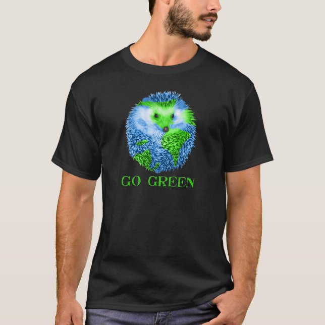 Går gröna Hedgie Tee (Framsida)