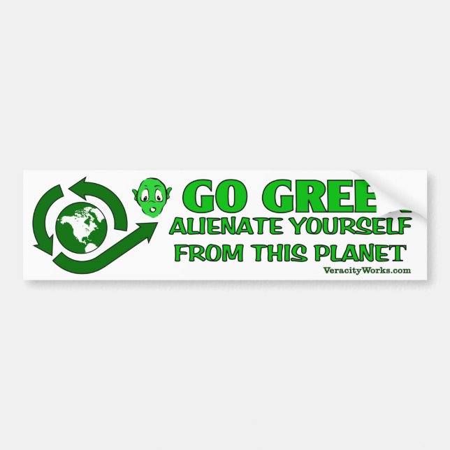 Går grönt. Alienera sig Yourself från detta planet Bildekal (Framsidan)