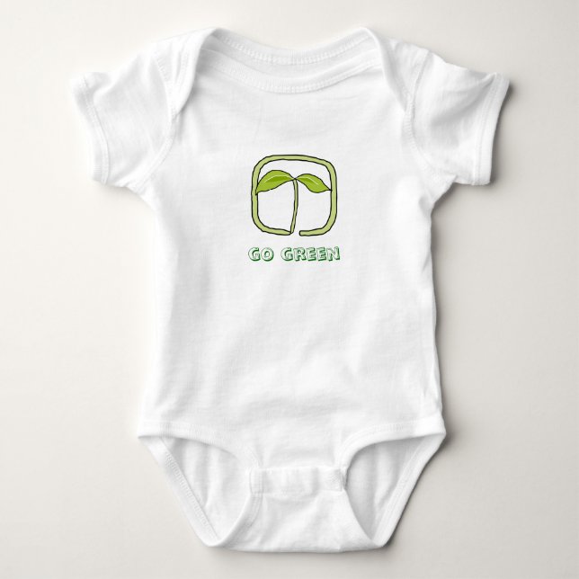 går grönt - bebis tee shirt (Framsida)