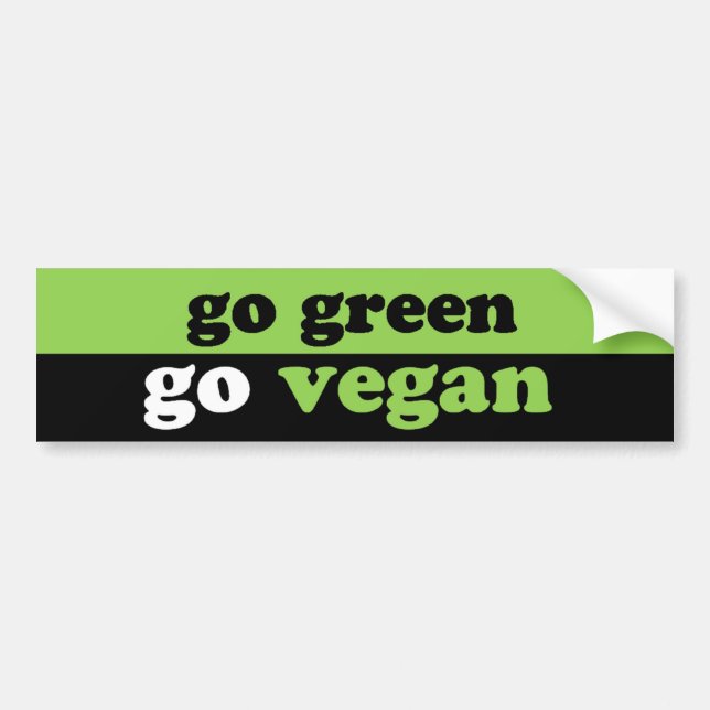 går grönt går veganen bildekal (Framsidan)