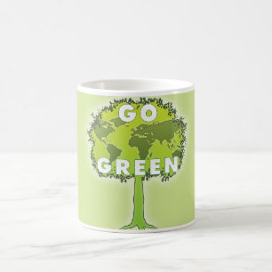 går grönt kaffemugg