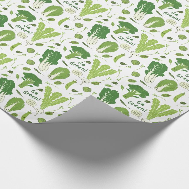 Går grönt! Lövrik grönt! Trädgårds- Veggies för Presentpapper (Hörn)