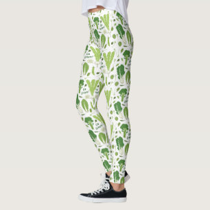 Går grönt! Lövrik grönt! Trädgårds- Veggies Leggings