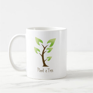 Går grönt.  Plantera ett träd. Räddade planete Kaffemugg