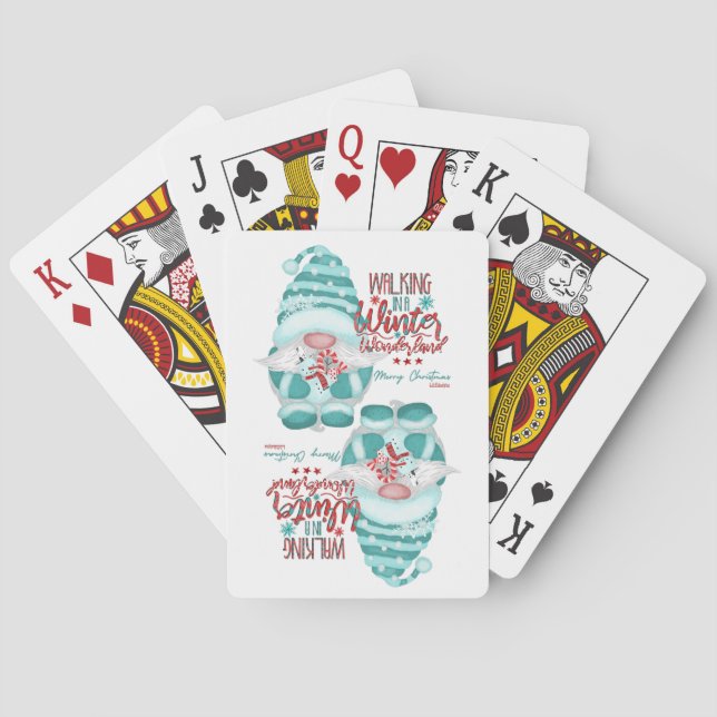 GÅR I EN VINTERVÄRLD tomte jul Casinokort (Baksidan)