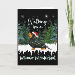 Går i en Wiener Wonderland Dachshund Kort