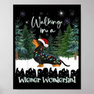 Går i en Wiener Wonderland Dachshund Poster