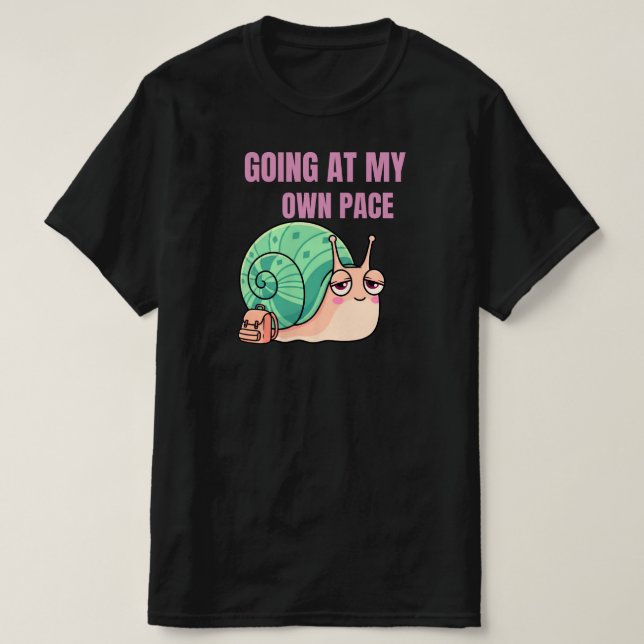 Går i min egen takt Snail Illustration LångsamtLee T Shirt (Design framsida)