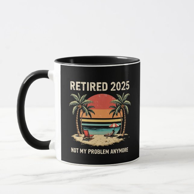 Går i pension 2025 Inte mitt problem längre Mugg (Vänster)