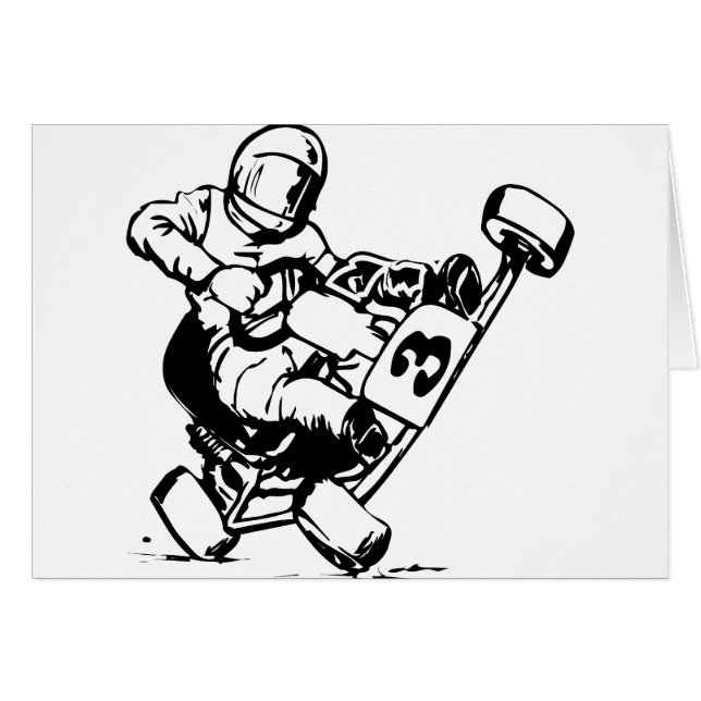 Går Kart tävla Hälsningskort (Framsidan Horizontal)