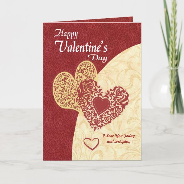 Går med Hearts Valentine Card Helgkort (Framsida)