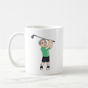 Går morfadern går den höga Male golfaren Kaffemugg
