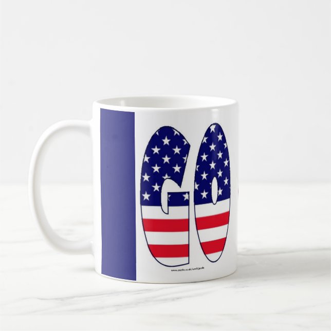 Går muggen för souvenir för USA flaggaolympiska Kaffemugg (Vänster)