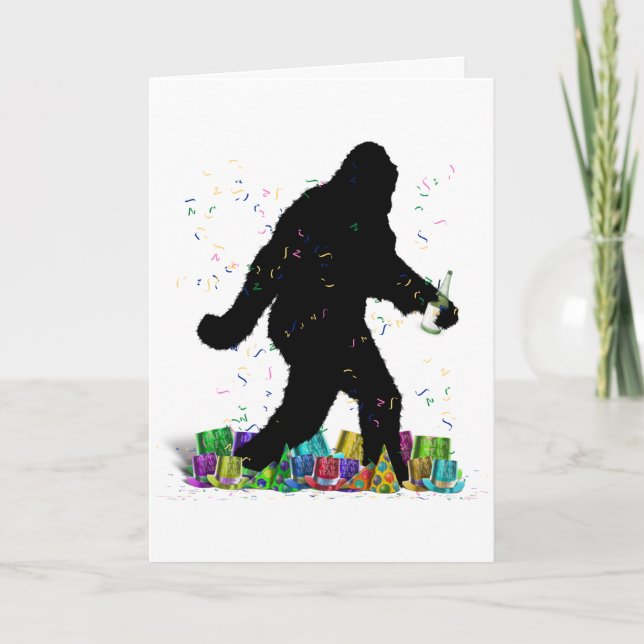 Går på Bigfoot-jakt på nyårsafton Kort (Framsida)