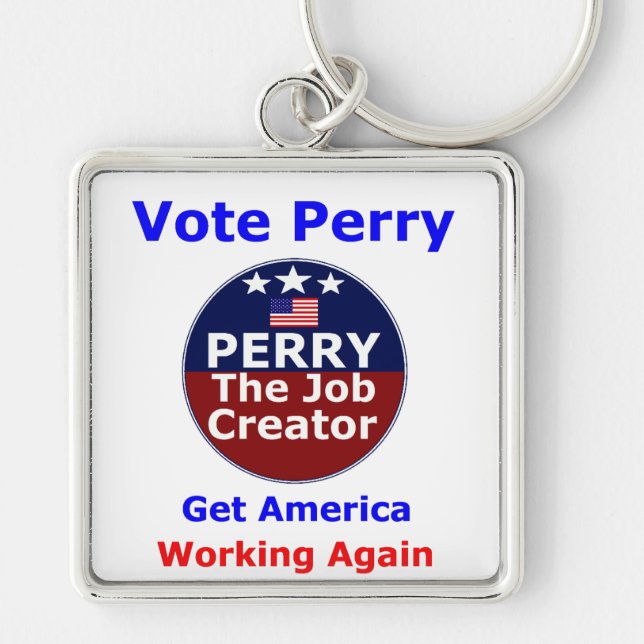 Går Perry Keychain 2012 Fyrkantig Silverfärgad Nyckelring (Framsidan)