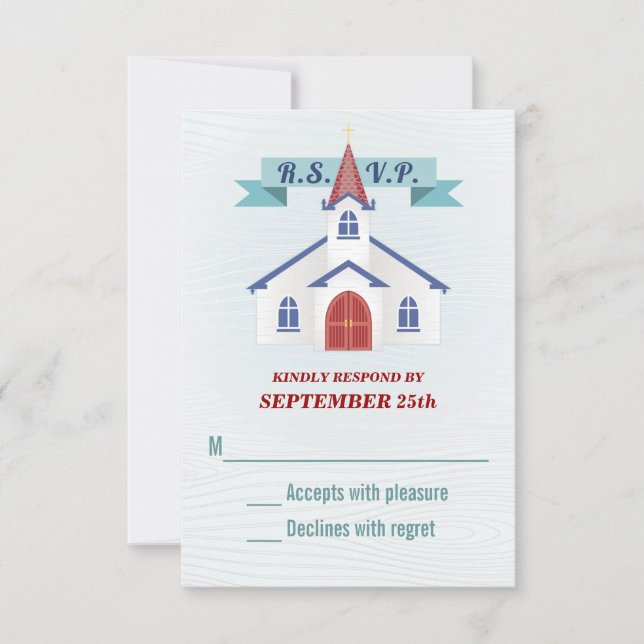 Går till bröllopskapellet RSVP-kort OSA Kort (Framsida)