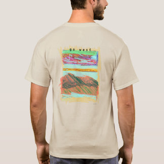 "går väster" Mtns4. Grafiskt T-. original vid T Shirt