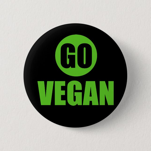 Går veganen som emblem klämmer fast knäppas knapp (Framsida)
