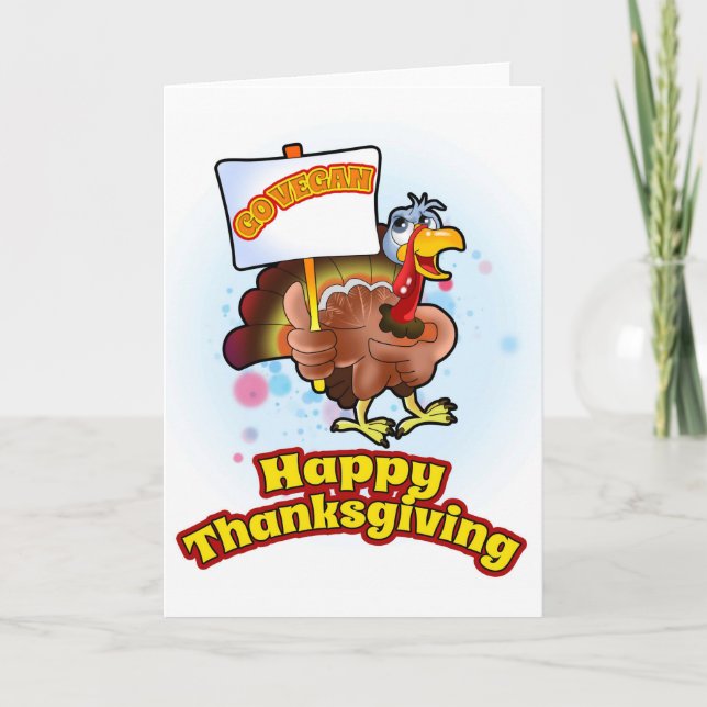 Går Veganhappy thanksgivingkortet Helgkort (Framsida)