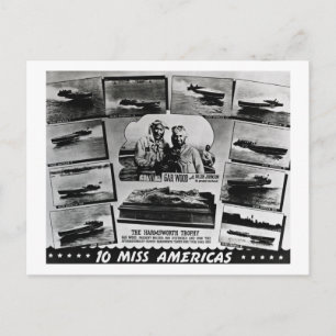 Gar Wood and Ten Miss America Tävling Boats Vykort