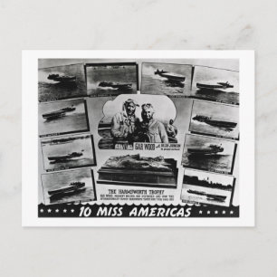 Gar Wood Vintage Speedboat Tävla Miss Americas Vykort