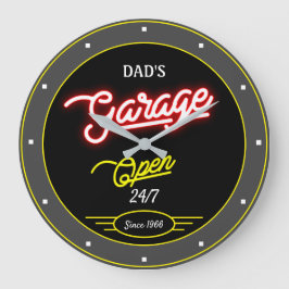 Garage any Namn Retro sedan Open Grått Black Stor Klocka