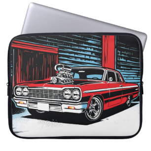 Garage Beast Röd Pop Art Cruiser Laptop Fodral