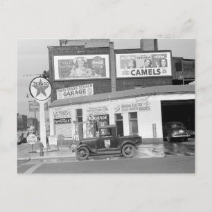 Garage & bensinstation, 1940 vykort