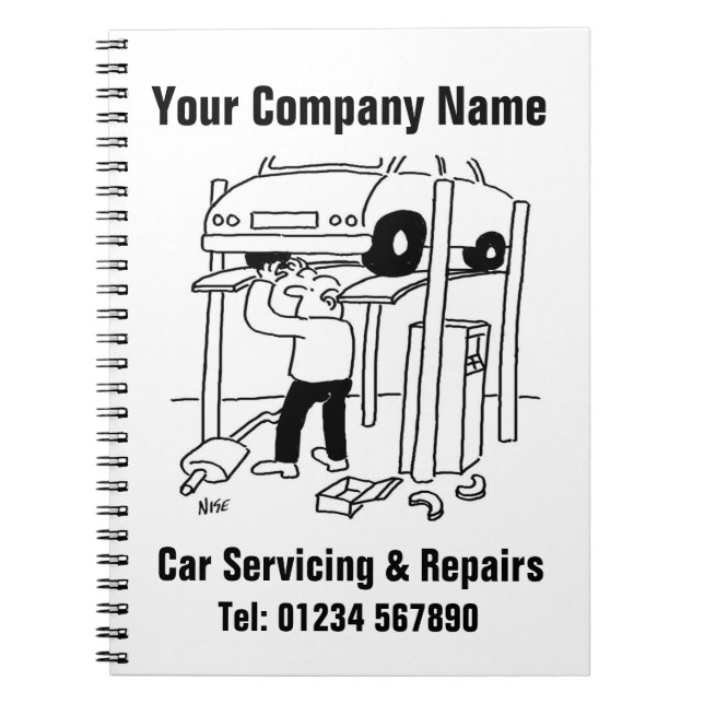 Garage Bilservice & Fordonsreparationer Anteckningsbok (Framsidan)