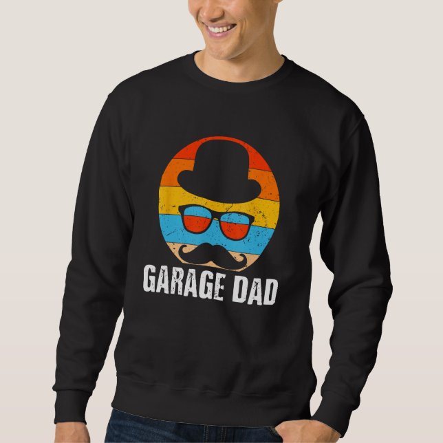 Garage Dad Car  Daddy Car Enthusiast Father Lifest Lång Ärmad Tröja (Framsida)
