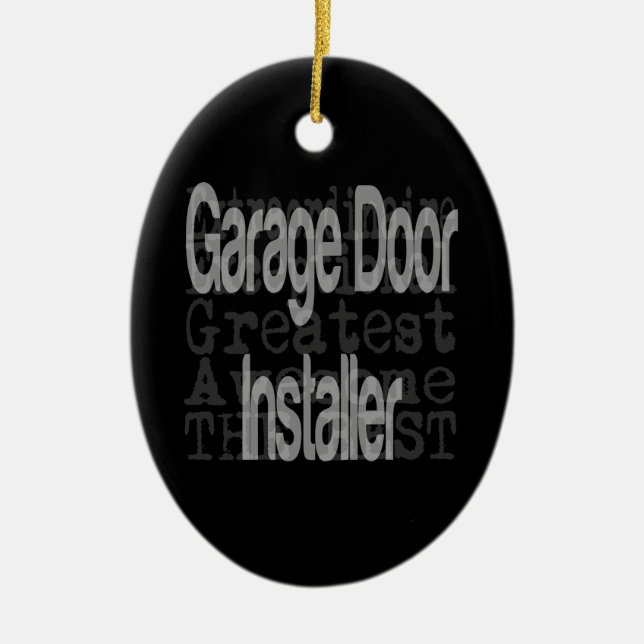Garage Door Installer Extraordinaire Julgransprydnad Keramik (Framsidan)