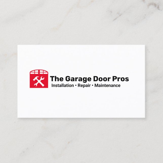 Garage Door Installer och Reparation Visitkort (Framsida)
