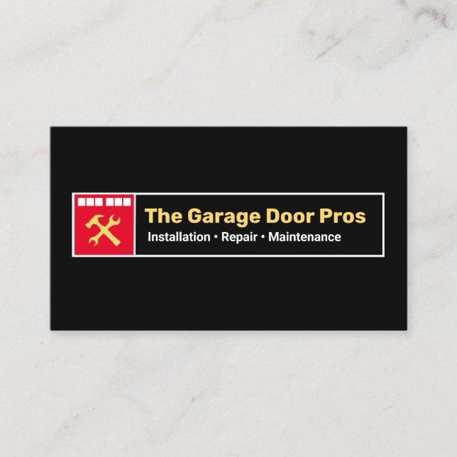 Garage Door Installer och Reparation Visitkort (Framsida)