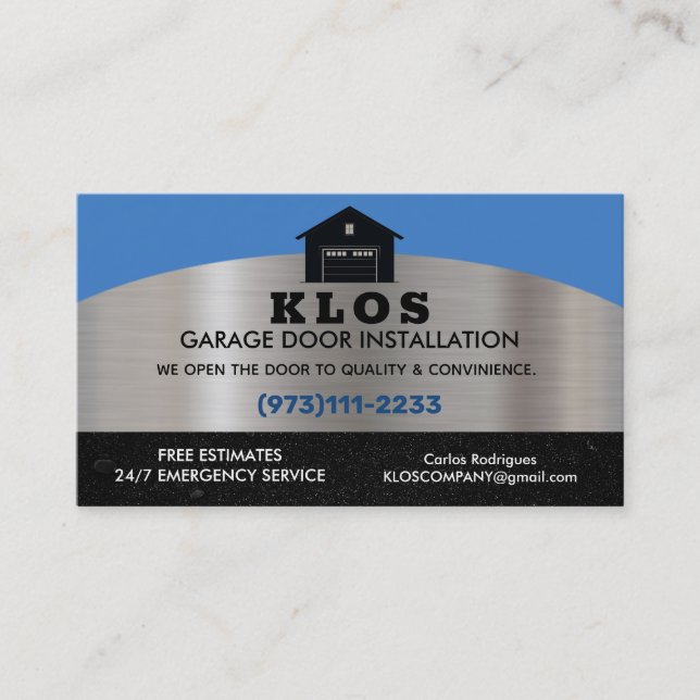 Garage Door Slogans Visitkort (Framsida)