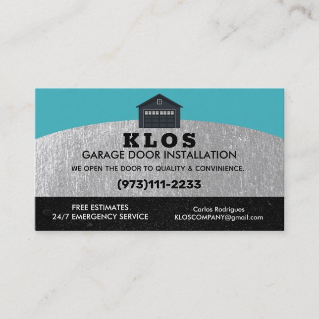 Garage Door Slogans Visitkort (Framsida)