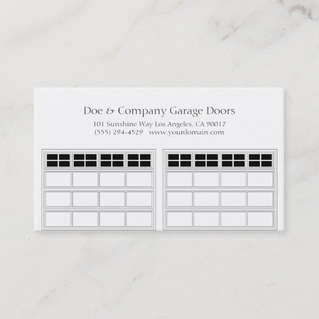 Garage Dörr Företag/klassikervit Visitkort (Framsida)