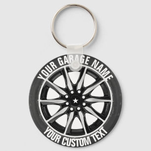 Garage eller bilen reparerar ägaren Keychain Nyckelring