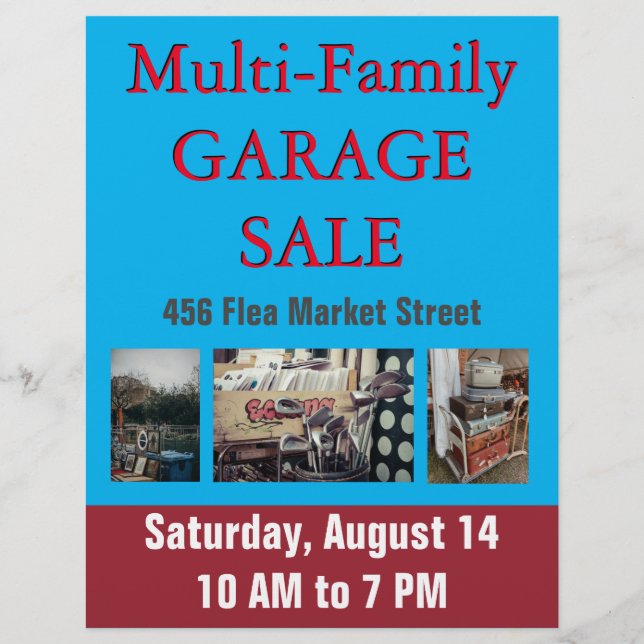 GARAGE ELLER YARD SALE MULTI FAMILY FLYER (Framsida)