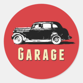 Garage Flytta Retro Car Label-etikett Runt Klistermärke