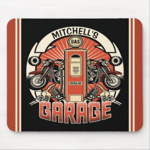 Garage för Biker av motorcykel med eget namn Retro Musmatta