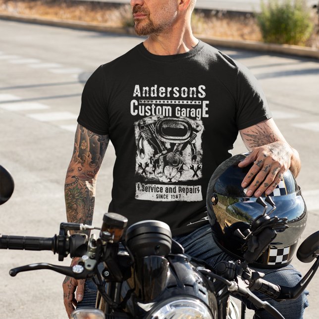 Garage för motorcykelreparation Anpassningsbar T Shirt (Skapare uppladdad)