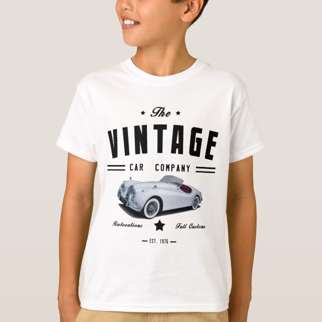 Garage för vintagejaguarbil tee shirt (Framsida)