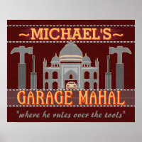 Garage Mahal Man Cave Funny Personlig Guy Humor
