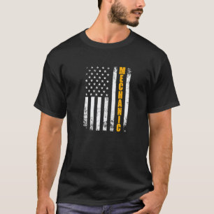 Garage mekaniker amerikansk flagga Usa patriotisk T Shirt
