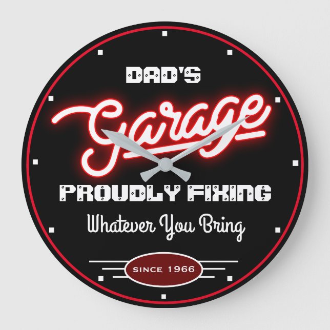 Garage Pappa eller någon annan reparationsfunktion Stor Klocka (Framsida)