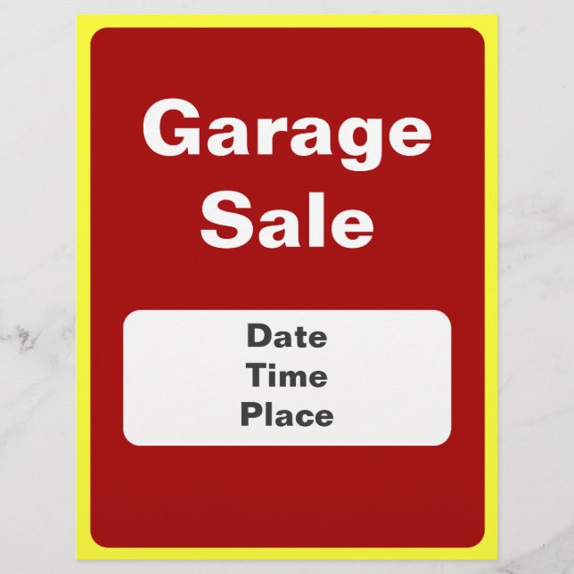 Garage Sale and Yard Sale Announcement Flyers (Framsidan)