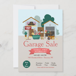 Garage Sale Announcement Inbjudningar